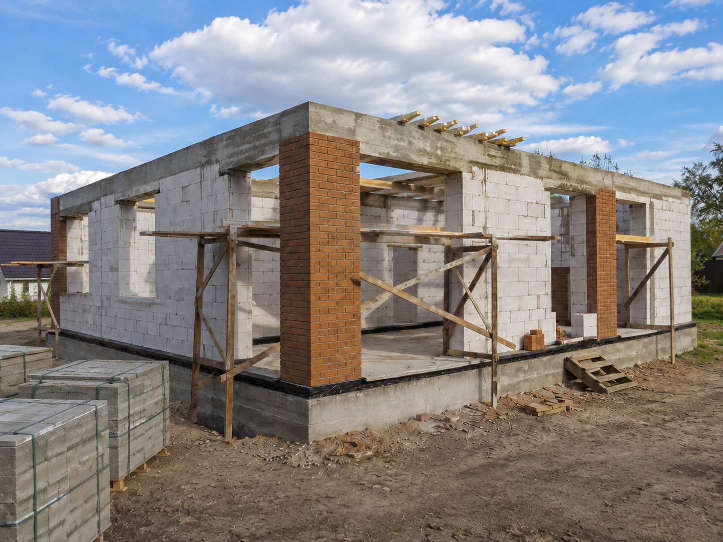 Стены из газобетонных блоков