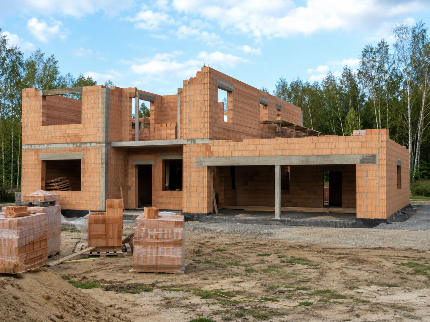 Возведение просторного кирпичного дома 186 м²