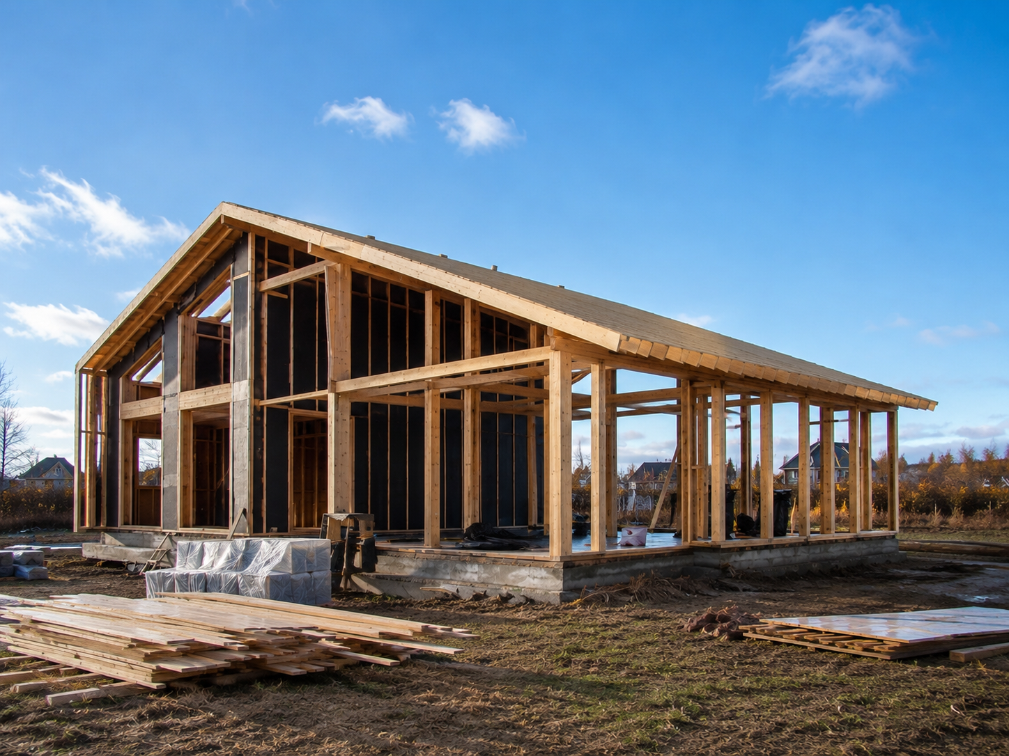 Каркасный дом O-frame 170 м² с панорамным остеклением