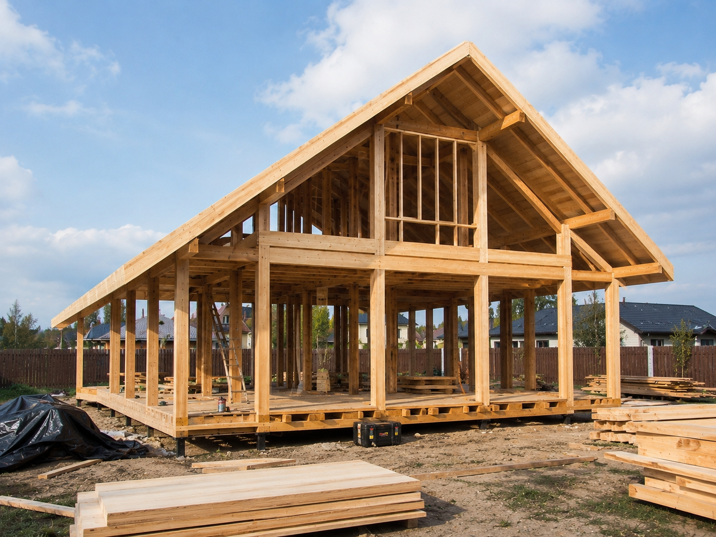 Строительство дома O-frame 190 м² для большой семьи