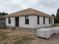 Компактный дом из пеноблоков 105 м² для загородной жизни
