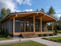 Загородный каркасный дом 125 м² для семьи